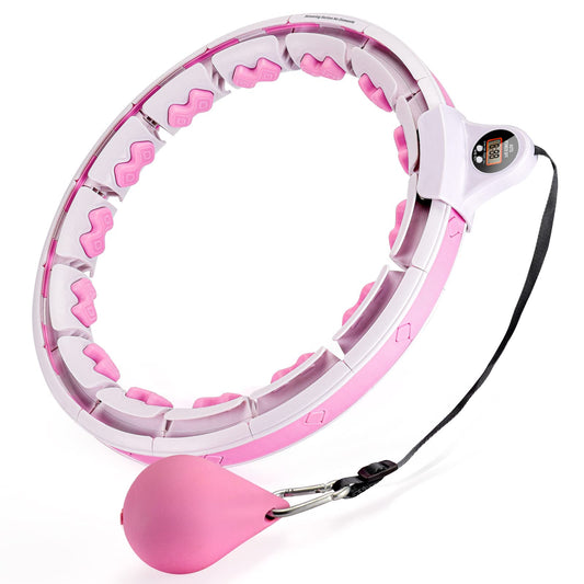 SURSPORT Smart Weighted Fitness Hoop, 3-in-1 Quick Weight Loss Fitness Massage Adjustable Weighted Hoops for Kids and Adults with Easy Detachable Knots, Gravity Ball