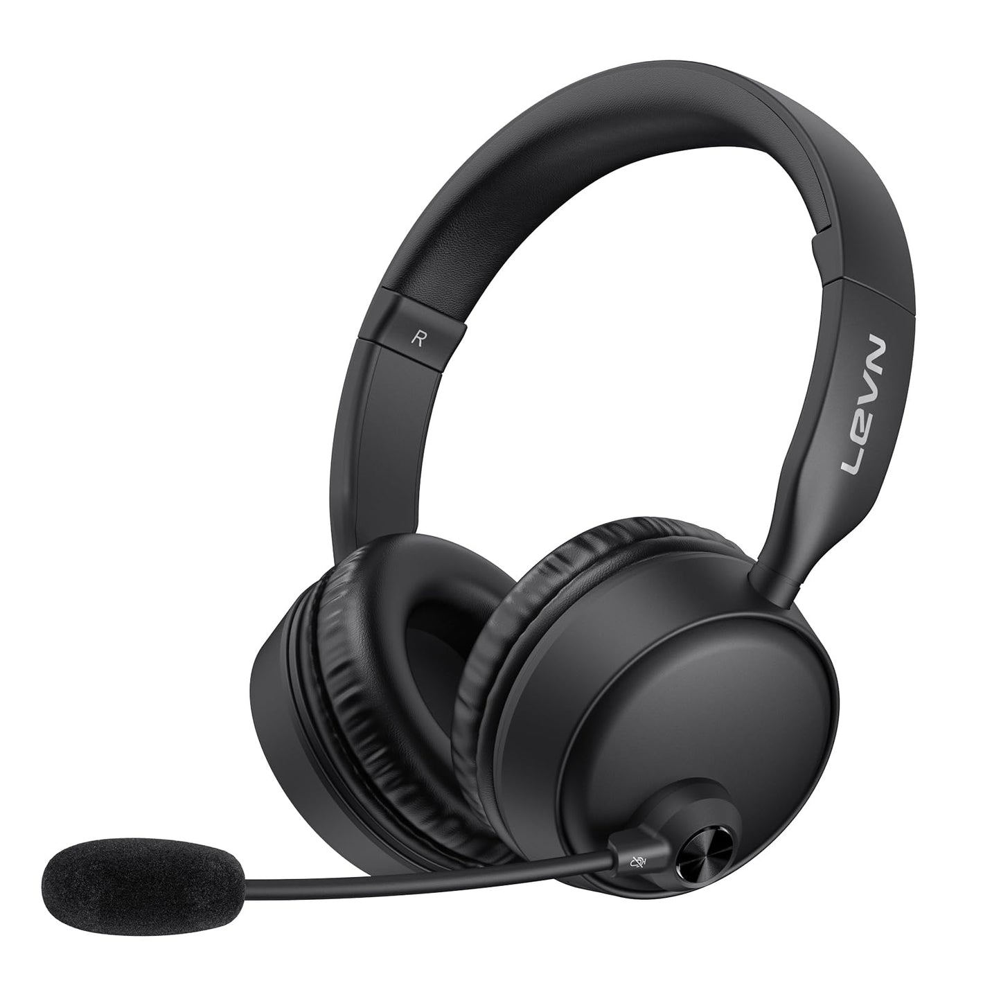 LEVN Bluetooth Headset with Microphone, Wireless Headset with Mic & Mute Button, 60 Hrs Working Time, Noise Cancelling Bluetooth Headphomes 5.3 Multipoint Connect to Cell Phone/Mobile/Laptop/Tablet/PC