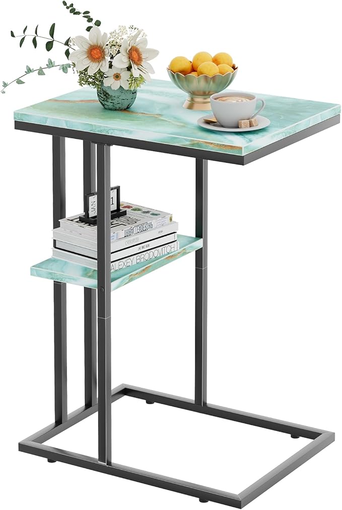 C Shaped End Side Table, Couch Sofa Table