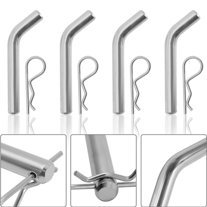 SYOWADA 4Pcs Steel Trailer Hitch Pin & Clip with Grooved Head Fits 2 Or 2-1/2-Inch Receiver, 5/8-Inch Diameter Trailer Hitch Pin for Towing