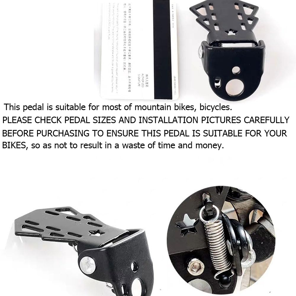 YehVeh 4 Pack Mini Bicycle Rear Pedals Bike Pegs Folding Foot Rest Mount Stand for Mountain Bicycles Rear Seat Pedal Child Kids Bikes Peg Metal Plate Cycling Footrest Accessories