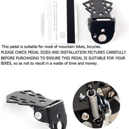 YehVeh 4 Pack Mini Bicycle Rear Pedals Bike Pegs Folding Foot Rest Mount Stand for Mountain Bicycles Rear Seat Pedal Child Kids Bikes Peg Metal Plate Cycling Footrest Accessories