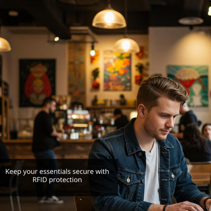 TRAVELINGO Metal Wallets for Men - Slim RFID Blocking Credit Card Holder, Walnut