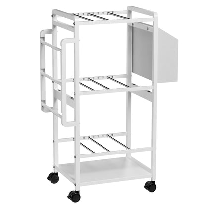 Aquzee Gift Wrapping Paper Organizer Storage, Rolling Gift Wrap Storage Stand, Vertical Wrapping Paper Storage Cart, Ribbon Organizers, 12 PCS Slap Bracelets, Adjustable Rod Design, White