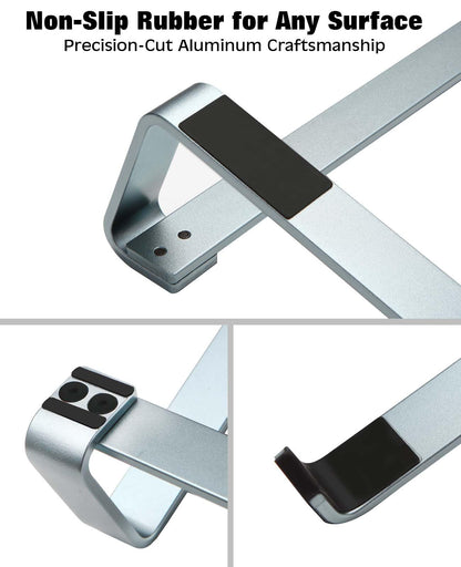 Thibault Aluminum Laptop Stand for Desk - Cooling Ergonomic Design - Fits MacBook Air Pro/DELL/HP/Lenovo/ThinkPad/Alienware - 14/15.6/16 -Easy Assembly- Ventilated Laptop Stand - Blue Grey