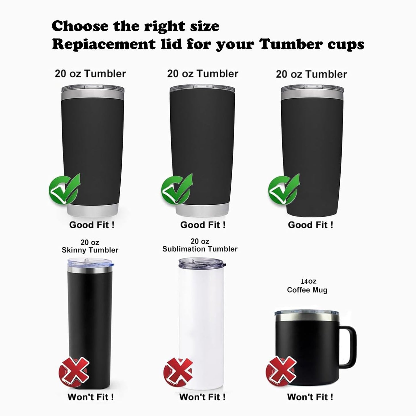 2 Pack 20 oz Replacement Lids Compatible for YETI 20 Stainless Steel Tumbler Travel Mug,Spill Proof Splash Resistant Silicone Sliding Covers,Straw Friendly, BPA Free