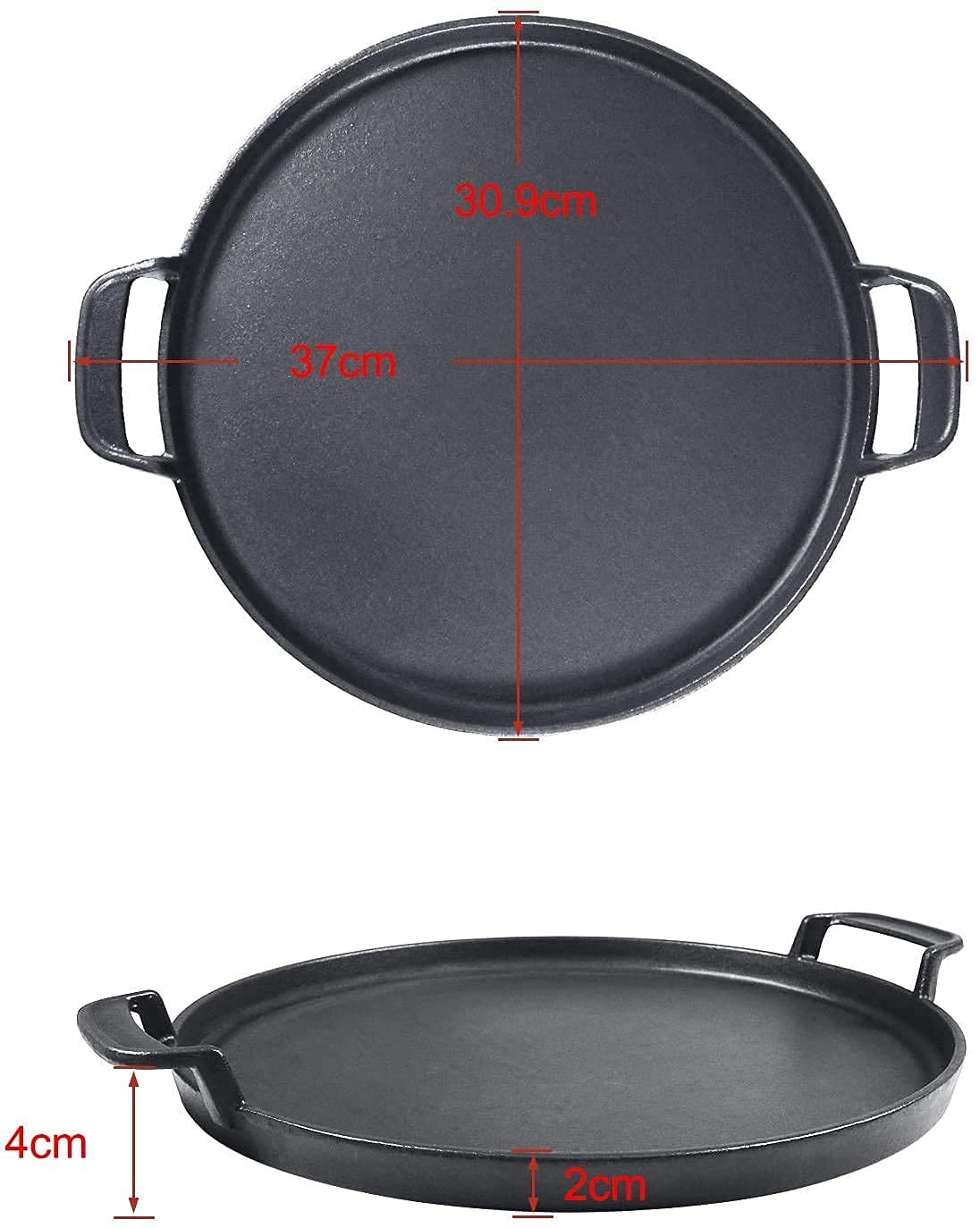 Denmay 7421 30.9cm Round Cast Iron Grill Plate for Weber 57cm Charcoal Grills, Weber Gourmet BBQ System Porcelain-Enameled Cast-Iron Griddle Spare Parts for Weber One-Touch Charcoal Grill