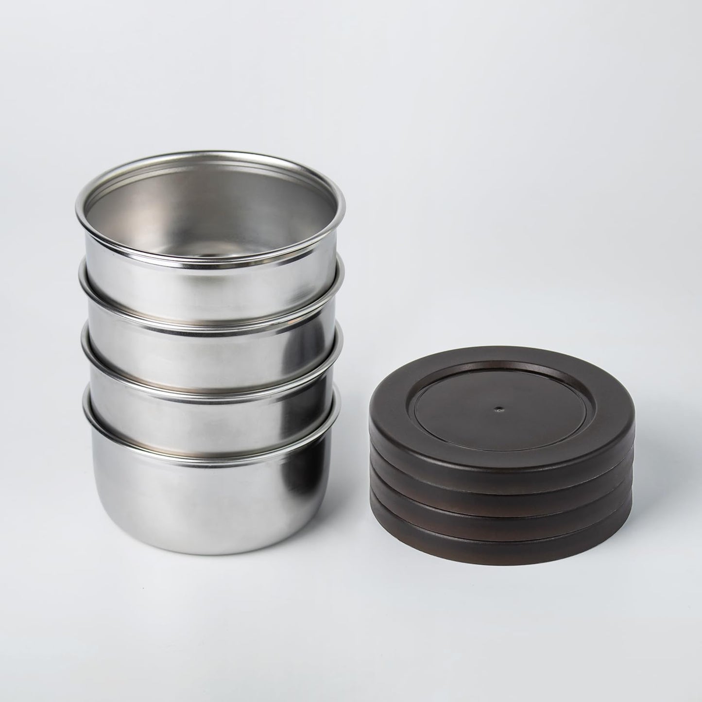 Iyulania 8.5 oz Stainless Steel Lidded Bowls, 4 Pack Unbreakable Small bowls with BPA-free Plastic Lids for Meal Prep, Cooking, Snacks, Leftovers