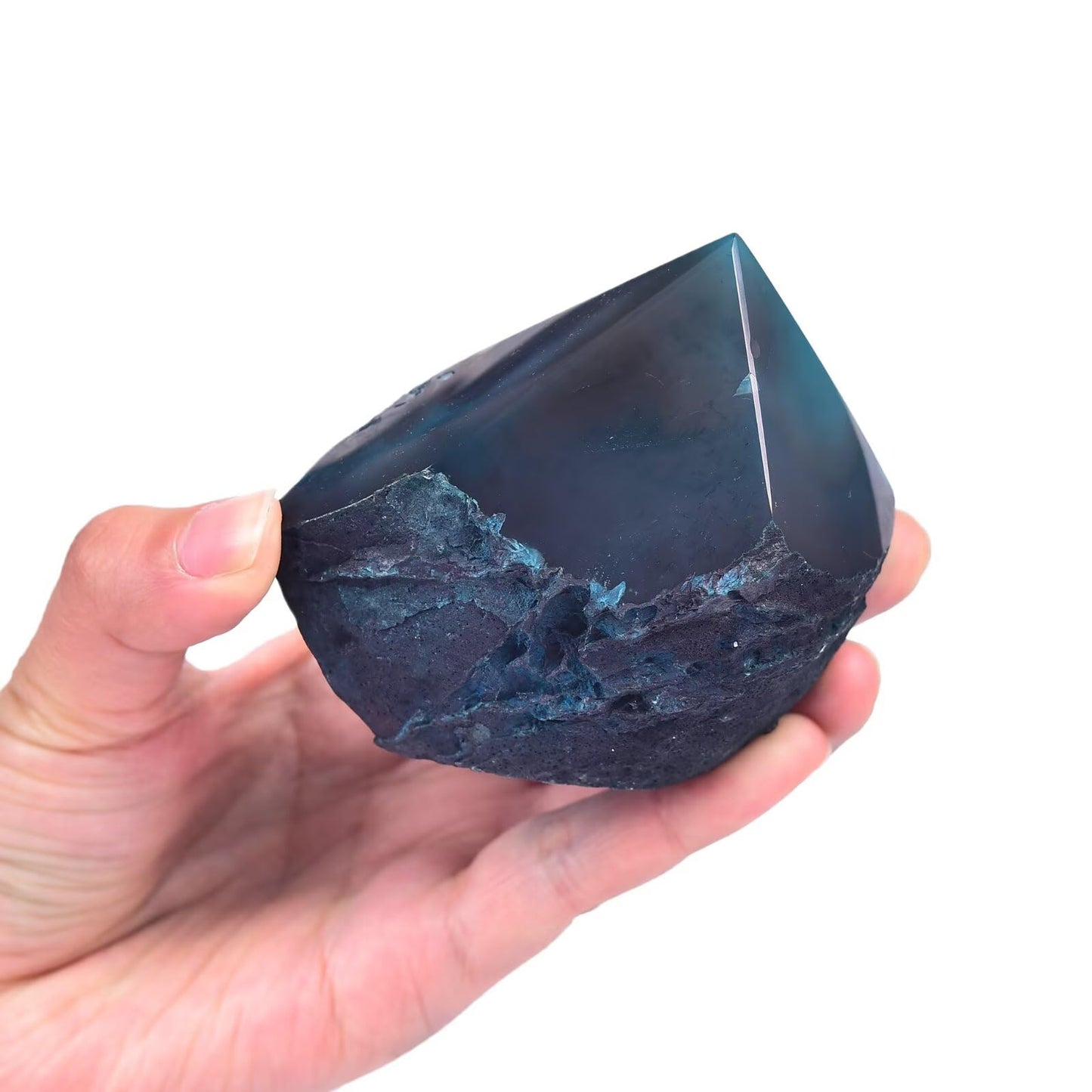 CNYANFEI Dyed Teal Agate Tower Irregular Crystal Wand 0.6-1.1 lbs