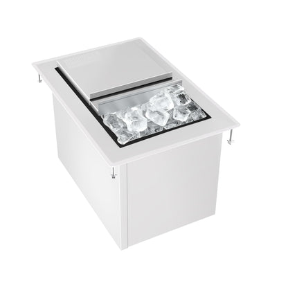 HARDURA Drop-in Stainless Steel Ice Bin, Commercial Insulated Ice Chest with Sliding Cover for Storing Ice Cold Wine Beer