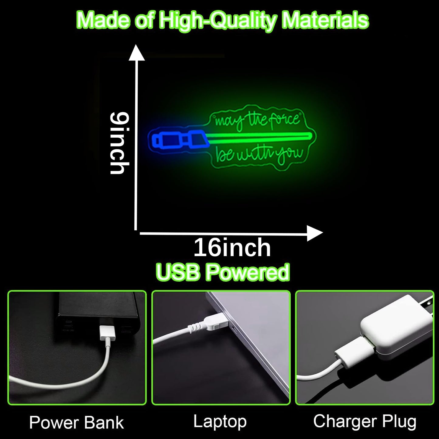 Lightsaber Neon Sign Star May The Force Be With You Neon Sign Wars Usb Power LED Swords Light Wall Decor for Bedroom Living Room Best Gifts for Men Fans