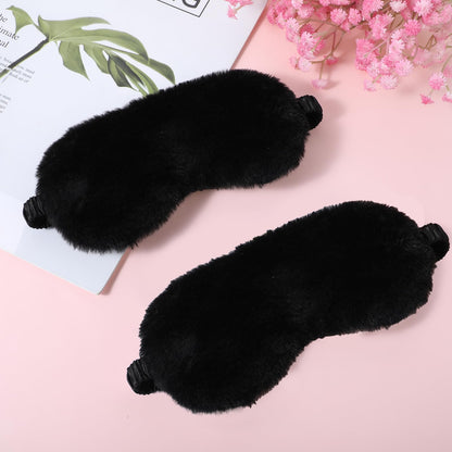 2 Pack Plush Sleeping Eye Mask Soft Plush Eye Mask Fuffy Eye Cover Comfortable Sleep Mask Blindfold Rainbow Faux Fur Eye Shade for Women, Men and Kids Travel Nap Sleeping 565488_2_3pL1H9vJ3