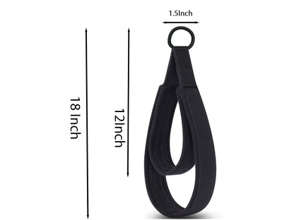 VNLVNL Padded Pilates Straps for Reformer – Double Loop Rope Handles, Comfortable Grip, Durable Replacement Reformer Accessories for Home Gym & Studio (Black)