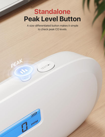 X-Sense Carbon Monoxide Detector, Replaceable Battery Powered CO Alarm with Digital Display, Portable Carbon Monoxide Alarm for Home with CO Peak Value Memory, XC0C-SR, 1-Pack