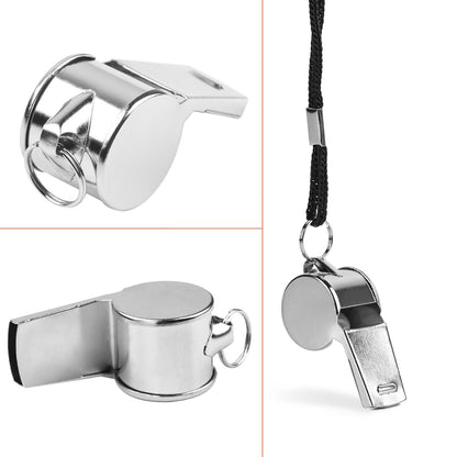 Hipat 24-Pack Stainless Steel Whistles with Lanyards - Loud, Clear Sound for Coaches, Referees, Survival Kits & Outdoor Safety
