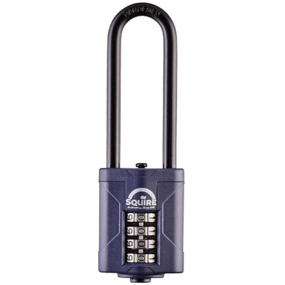 Squire Heavy Duty Padlock (CP40/2.5) - Toughest Extra Long Shackle - 4 Wheel Combination Padlock - Alloy Steel for Corrosion Resistance - Weatherproof Lock for Home, School & Shed (Blue, 40 mm)