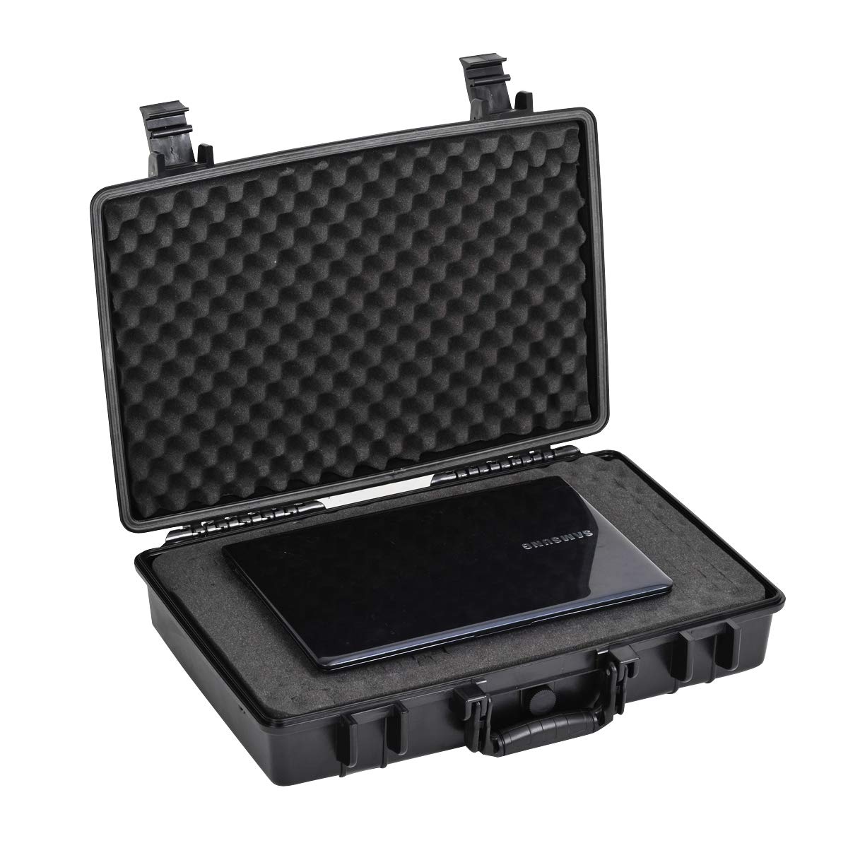 MEIJIA Portable Waterproof Protective Case,Hard Camera Case,Customized Fit Foam Inserted, Elegant Black,Fit for Camera, Equipments, Lens,Drones,19.78“X15.77"x7.41" (Black)