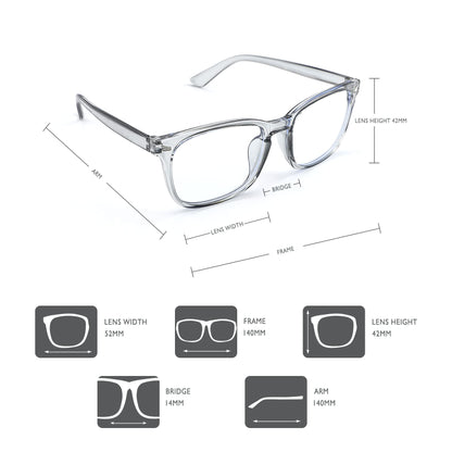 AFNWQI Fashion Square Blue Light Blocking Glasses - Clear Computer & Gaming Glasses for Women and Men