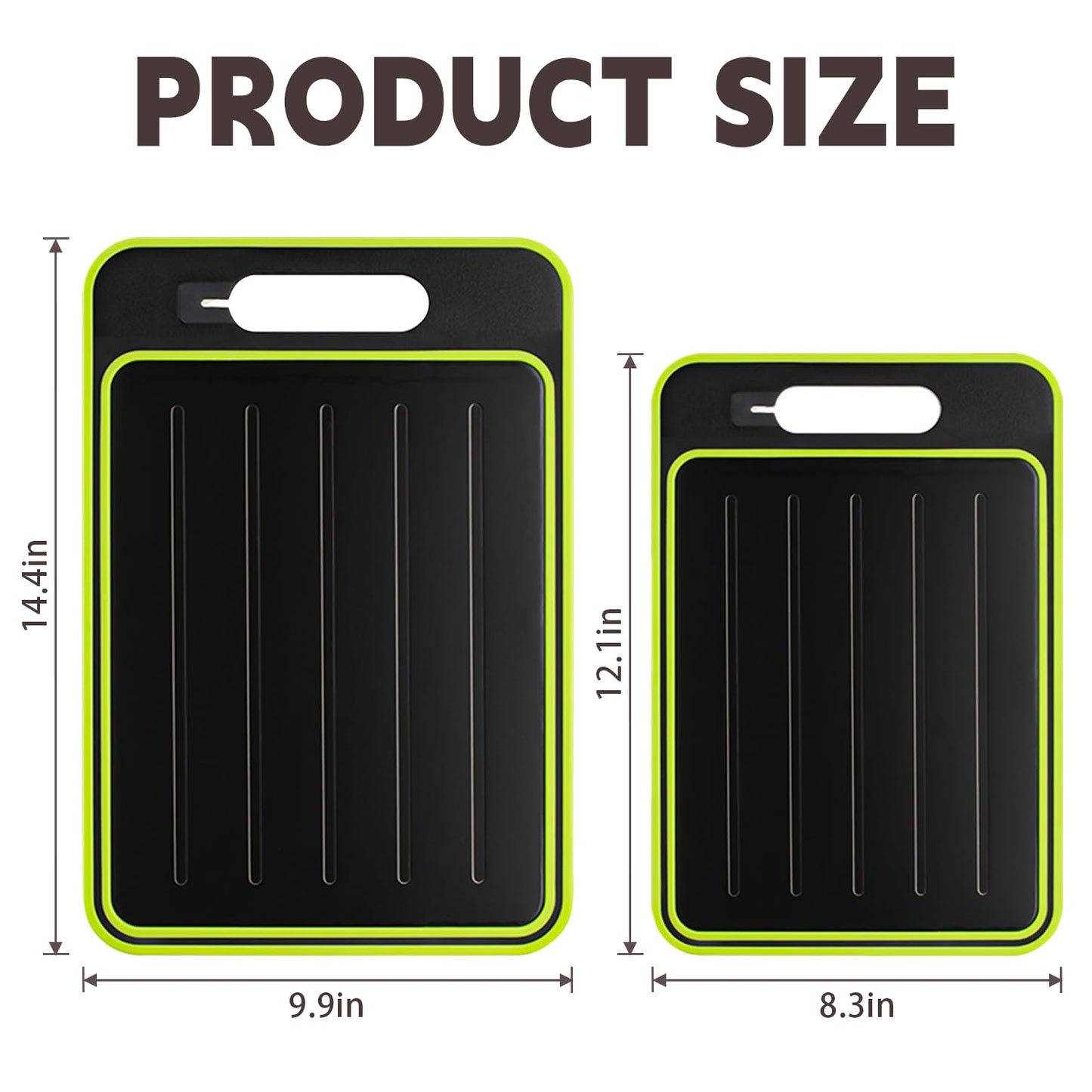 Cutting Board Double Sided,2 Pcs Vegetable Board With Sharpening Stone,Large Size+Small Size,Food Grade Stainless steel and Wheat straw PP Material,Eco-Friendly and Easy to Clean (black)