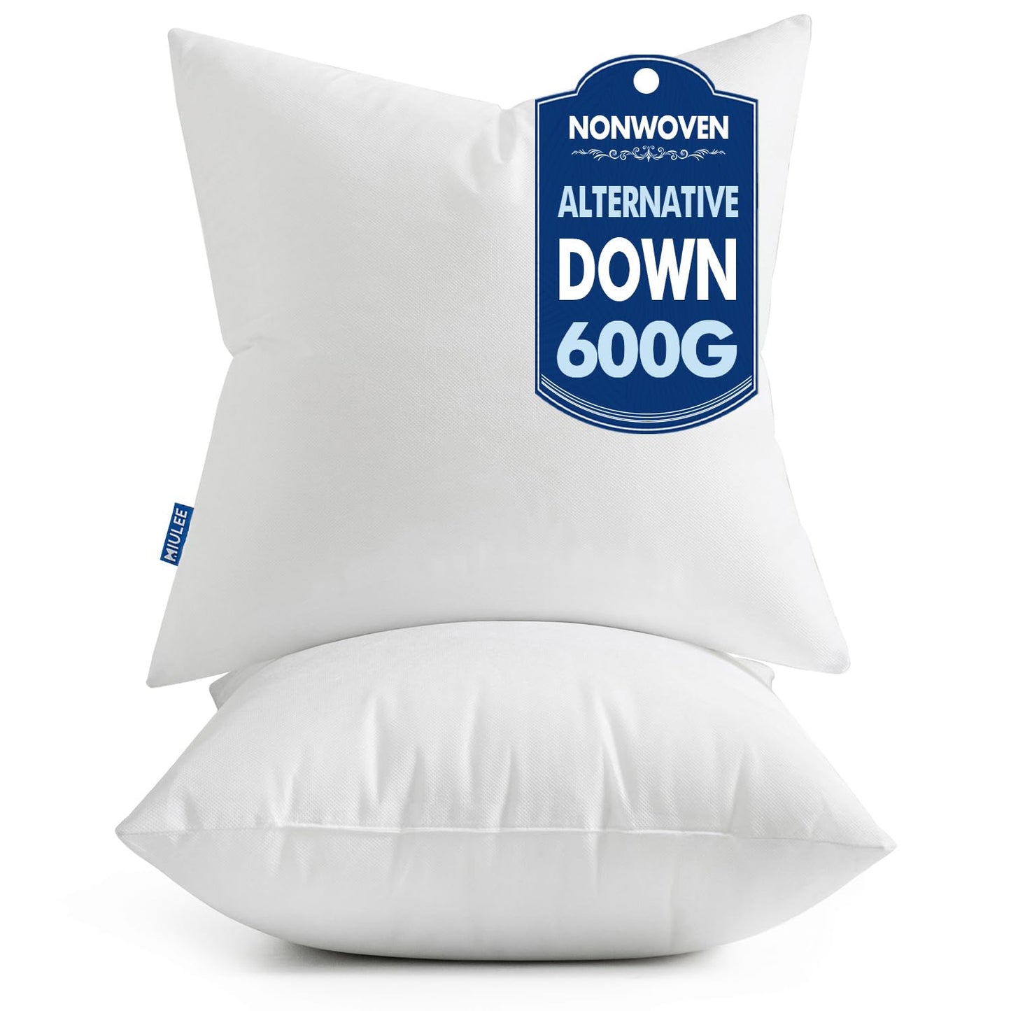 MIULEE Set of 4 Throw Pillow Inserts 20x20 Inches, 100% Virgin Filling Nowoven Pillow Inserts for Couch Sofa Living Room