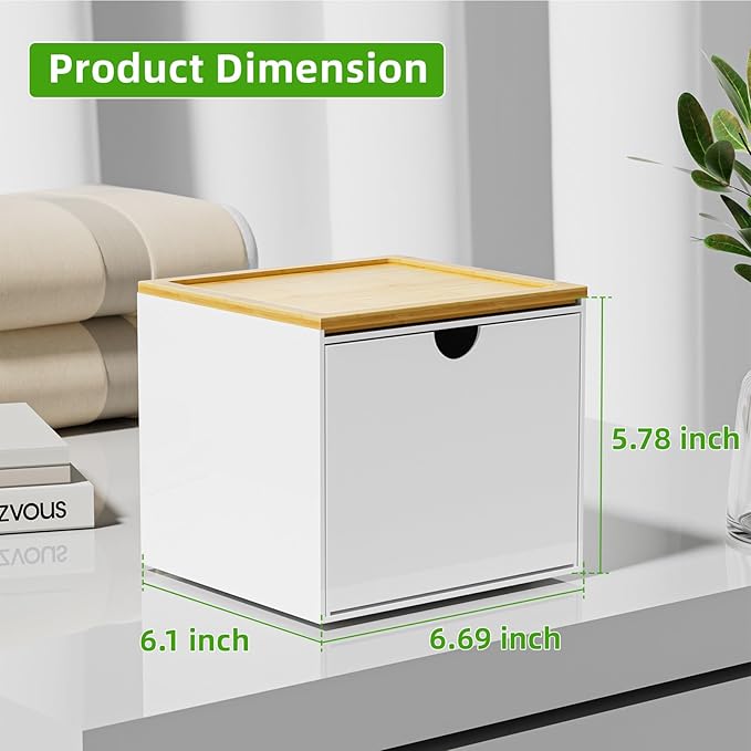VITVITI Drawer Disposable Face Towel Holder Box, Acrylic Facial Towel Container