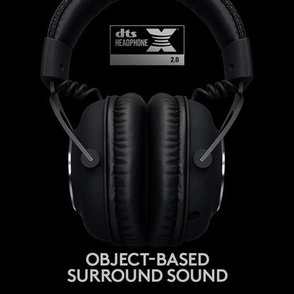 Logitech G PRO X Wireless Lightspeed Gaming Headset with Blue VO!CE Mic Filter Tech, 50 mm PRO-G Drivers, and DTS Headphone:X 2.0 Surround Sound, 20+ Hour Battery Life - Black