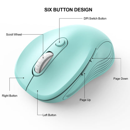 WisFox 2.4G Wireless Mouse for Laptop, Ergonomic Computer Mouse with USB Receiver and 3 Adjustable Levels, 6 Button Wireless Mice for Windows Mac PC Notebook (Grey)