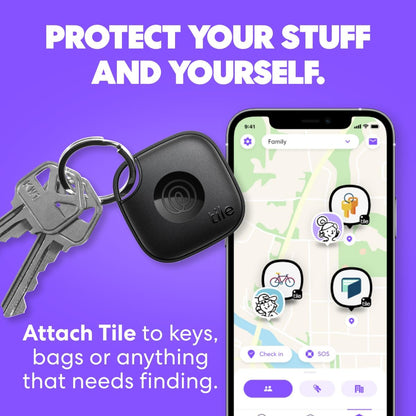Tile by Life360 Starter Pack (2024) – Bluetooth trackers and finders for keys, wallets and more. Compatible with iOS and Android. Phone finder. 2-Pack (black Mate/Slim)