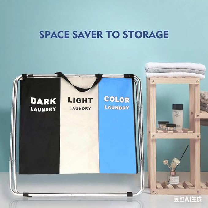 160L Large Laundry Basket, Freestanding Laundry Hamper, Collapsible Tall