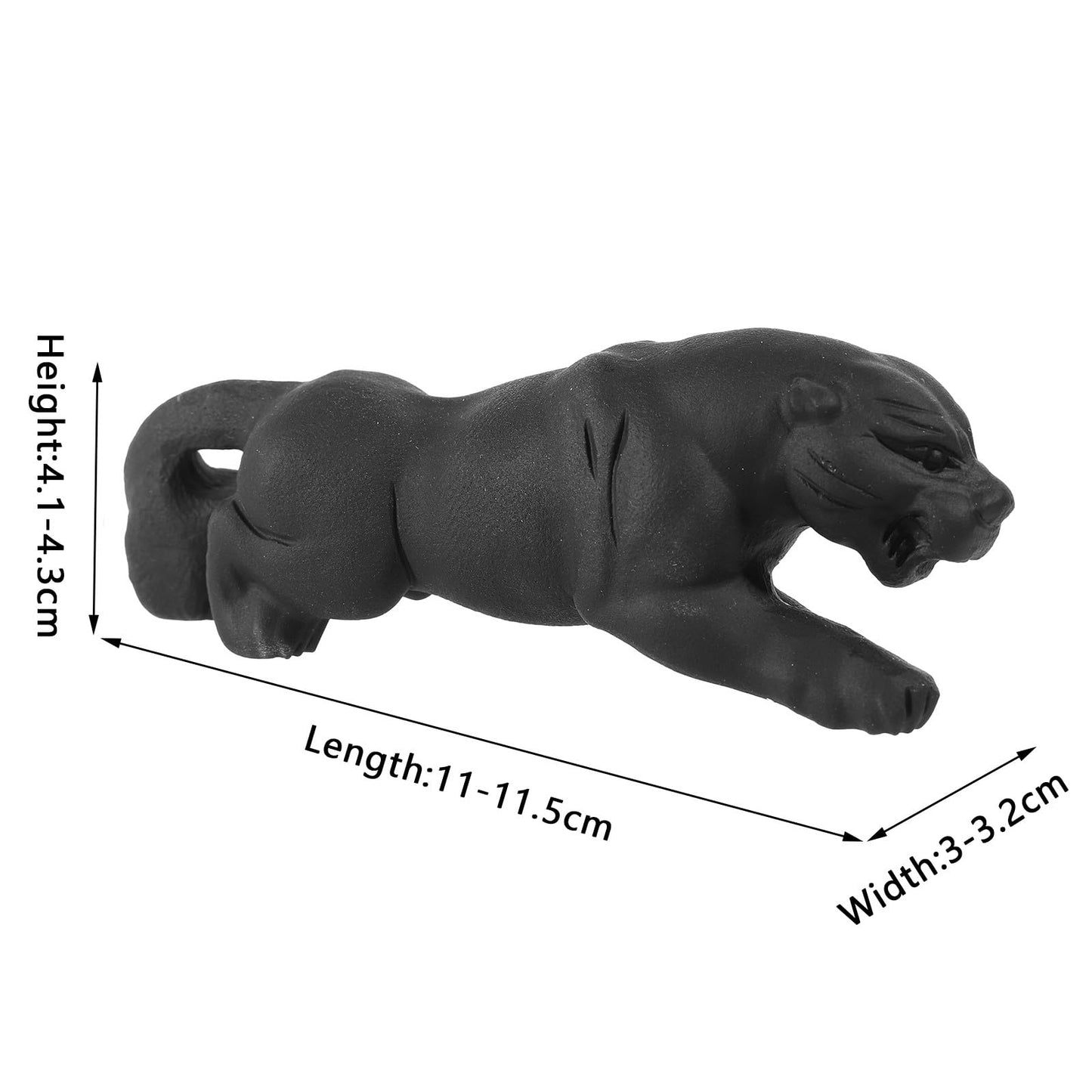 mookaitedecor Black Obsidian Crystal Leopard Figurine, Hand Carved Panther Animal Stone Statue Sculpture Ornament for Home Decor Collectible