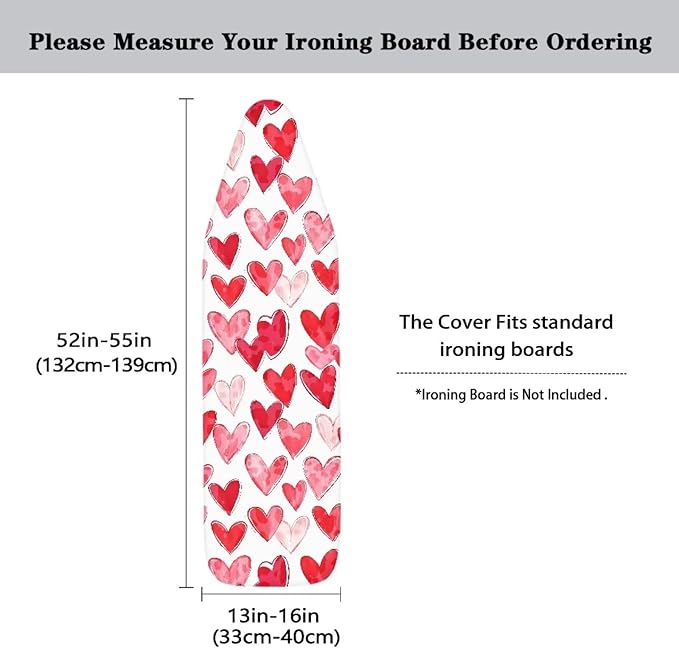 Sprowallow Heart Print Ironing Board Cover and Pad