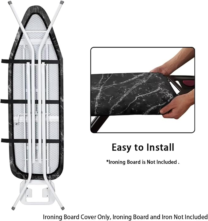 Black Marble Printed Ironing Board Cover 15X54“