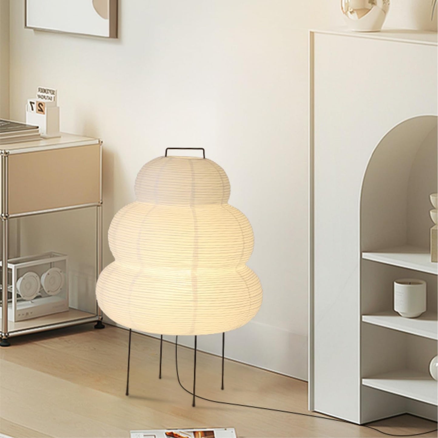 CMHSYTKE Noguchi Style Akari Floor Lamp, Rice Paper Lantern for Establishing A Warm and Cozy Ambiance in Any Room (Cloud), Japanses Floor Lamp