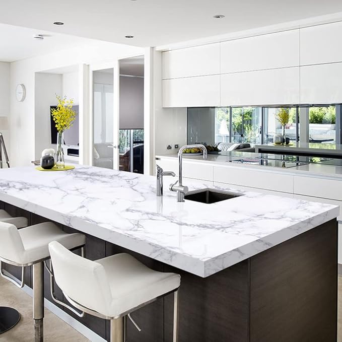 Arthome White Marble Contact Paper