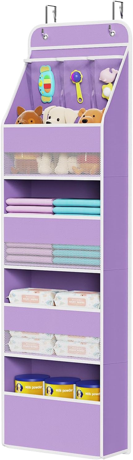 Univivi 5-Shelf Fabric Door Storage Over Door Hanging Organizer