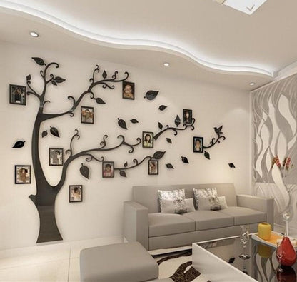 Tree Wall Stickers 3D DIY Tree Wall Decal Art Murals Large Family Photo Frames Tree Decoration for Living Room Bedroom Restaurant Home Decor