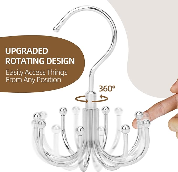 ZEDODIER Belt Hanger, 4 Pack Rotatable Belt Rack Closet Accessories Organizer