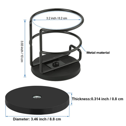 Magnetic Cup Holder,Heavy Duty Metal Drink Holder, 3.46 inch / 8.8 cm Strong Magnetic Base,Bottle Holder for Refrigerator/Treadmill/Truck/Tractor/Forklift/Boat/Bus/Car (Bottom Magnetic)