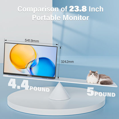InnoView 23.8" Large Portable Monitor, FHD 144HZ 100% SRGB IPS USB-C HDMI Work Home Gaming Second Monitor 1080P W/180°Adjustable Stand for Laptop, MacBook, Phones