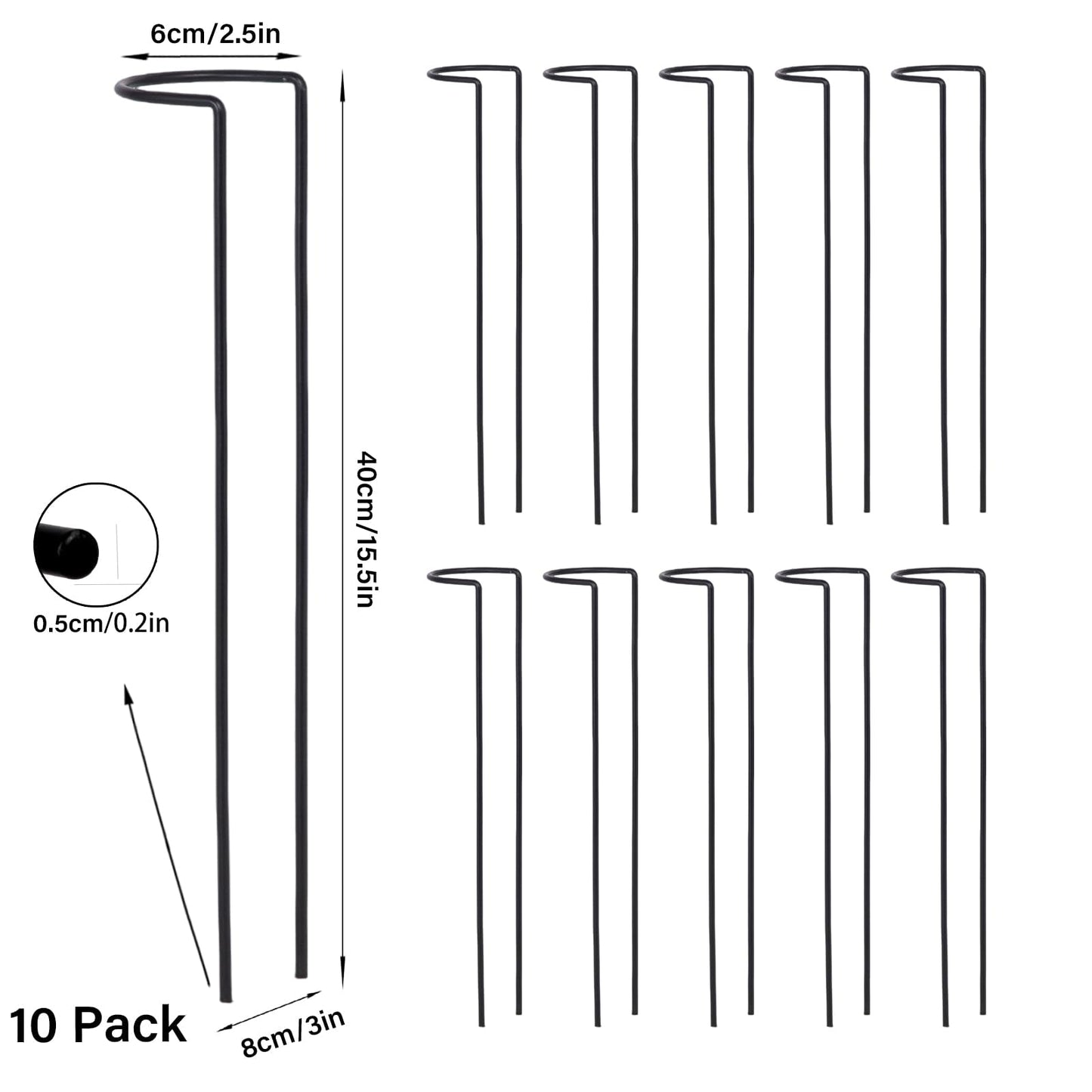 GOOOXIM 10 Pack Large Iron Monstera Trellis - Heavy-Duty Plant Supports, 15.5" Rustproof Stakes for Indoor & Outdoor Use, Perfect for Garden Flower Display