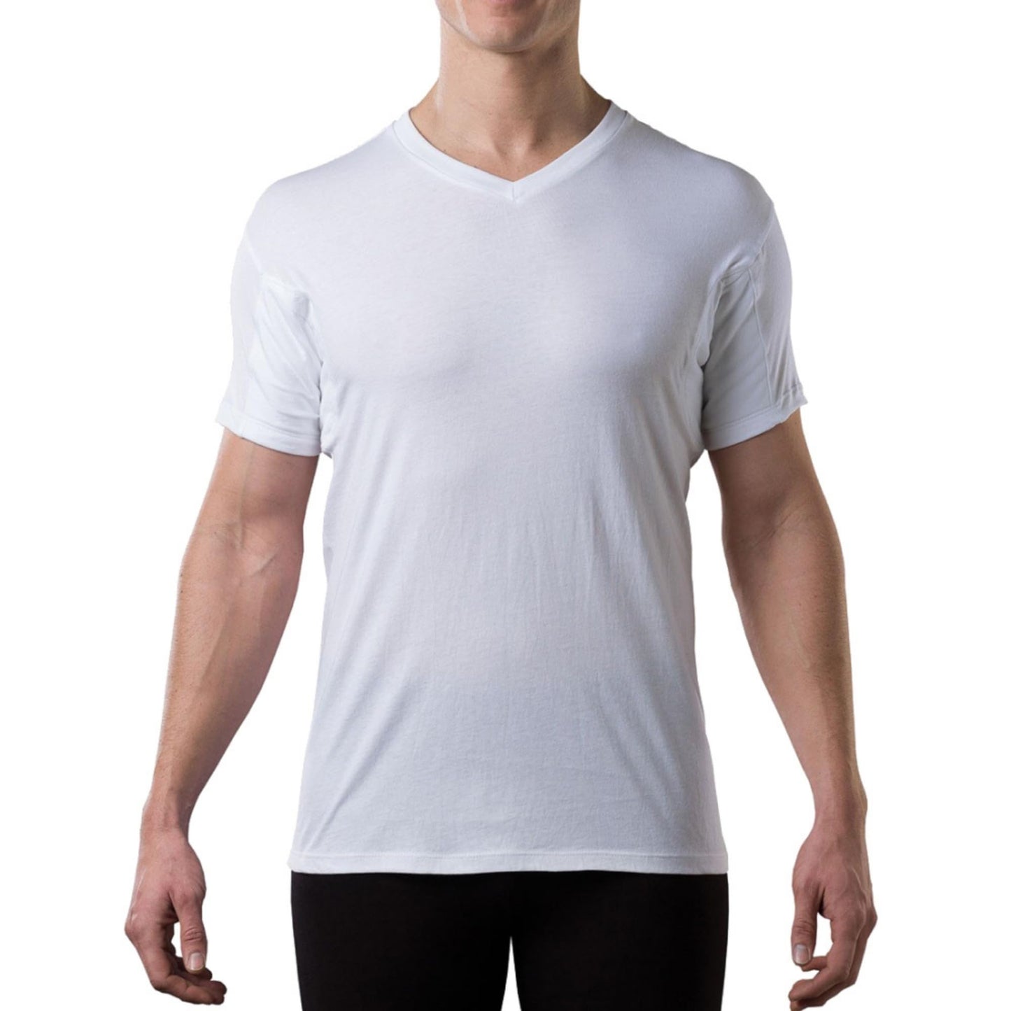 The Thompson Tee Men's Sweatproof Undershirt | Cotton V Neck | Original Fit | with Sweat Pads