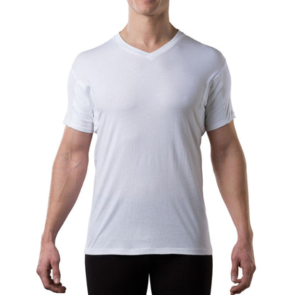 The Thompson Tee Men's Sweatproof Undershirt | Cotton V Neck | Original Fit | with Sweat Pads