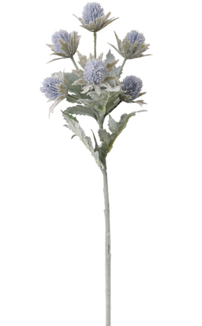 TBUY ROSE 3 Pack Artificial Thistle Flowers Eryngiums Faux Plants Floral Tree Picks Christmas Greenery Picks and Sprays for Garden Wedding Prom Party Bouquet Floral Arrangement (Blue)