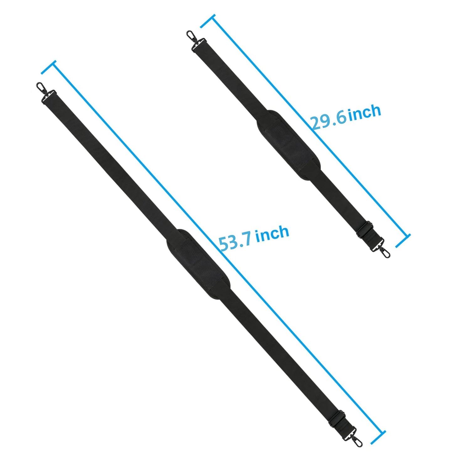 Taygeer Shoulder Strap, 52" Universal Replacement Laptop Shoulder Strap Luggage Duffel Bag Strap Adjustable Comfortable Belt with Metal Hooks for Briefcase Computer Messenger Bag Laptop Case, Black