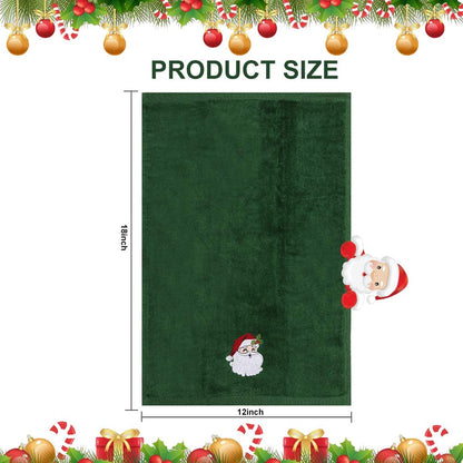SamfuLoge Christmas Handkerchief, 3-Pack Decorative dishwashing Towel Set, 100% Cotton washbasin Towel for Drying, Cleaning, Cooking, and Baking, Embroidered Christmas Element Design Towel Gift Set