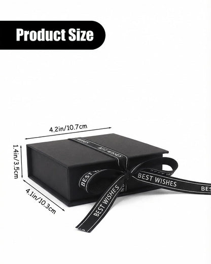 Flip Up Jewelry Gift Box, 12 Pack Velvet Lined Earring Box with Ribbon, Necklace & Bracelet Packaging, Small Jewelry Organizer, Ring & Bracelet Box, Travel Jewelry Case, 4.2 x 4 x 1.38 Inches (Black)