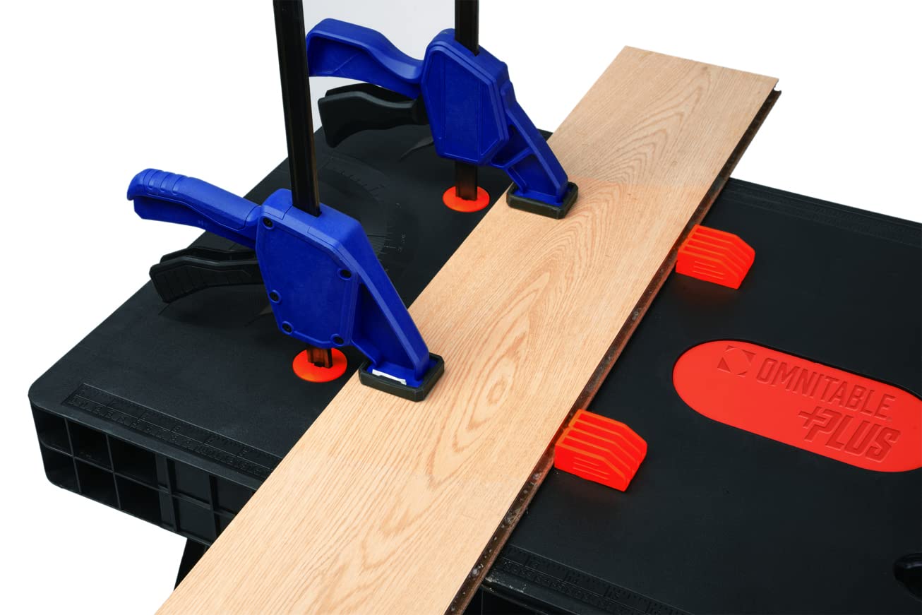 Disston Omni Plus 5 in 1 Workbench, Clamping Table, Scaffold, Dolly and Creeper All in one Work Table Orange/Black