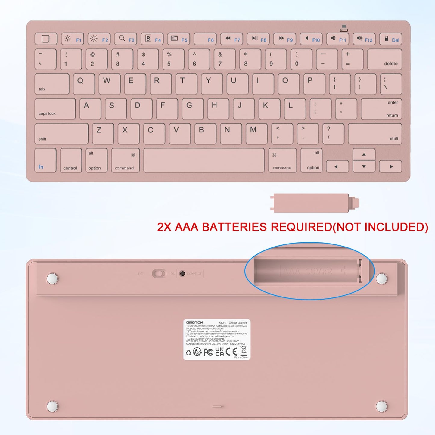 OMOTON Bluetooth Keyboard Compatible with iPad 10th Generation, iPad 10.2 (9th/8th/7th), iPad Pro 13/12.9/11 inch, iPad Air/Mini and More iOS Devices, White
