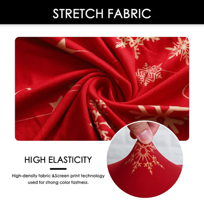 FORCHEER Christmas Dining Room Chair Covers Set of 4 Stretch Christmas 4 Pieces Kitchen Chair Slipcovers Protector Spandex Washable Parsons Chair Cover Christmas Decor