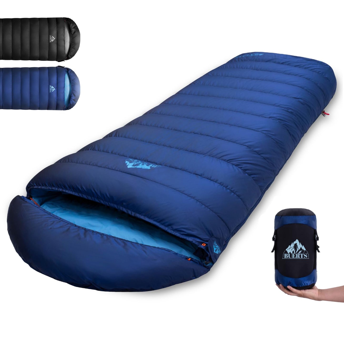 BUERTS Lightweight Sleeping Bag for Adults.21 to -4°F.Weighs only 3.8lb. Down Sleeping Bag for Hiking, Camping, Mountaineering, Adventure and Backpacking.